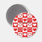 Aimant Red Hearts Plaid Motif Thunder_Cove (Recto/Verso)