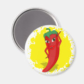 Aimant Red Hot Pepper Diva Paint Splatter (Recto/Verso)
