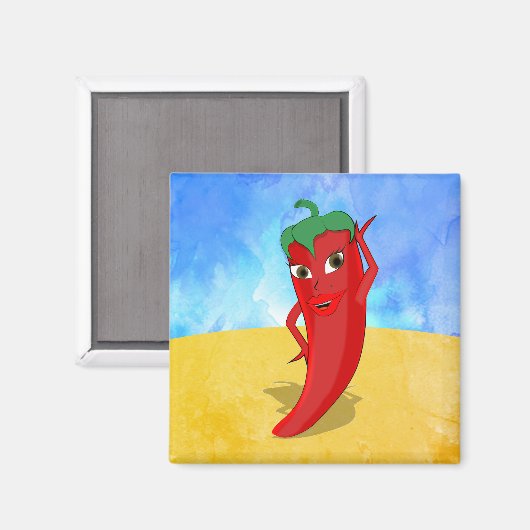 Aimant Red Hot Pepper Diva Sunny Desert (Recto/Verso)