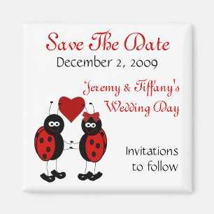 Aimant Red Ladybugs Enregistrer l'aimant Date