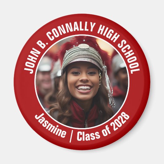 Aimant Red Marching Band Photo High School Spirit (Devant)