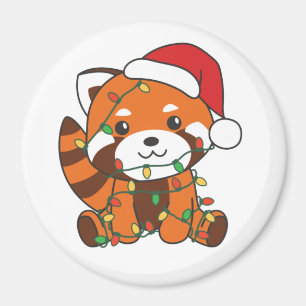 Aimant Red Panda Christmas Winter Animals Red Pandas Magn