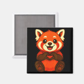Aimant Red Panda Doing Heart With Hands Valentines Day (Recto/Verso)