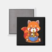 Aimant Red Panda Eating Ramen Japanese Soup Zoo Animal Zo (Recto/Verso)