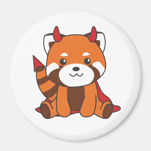 Aimant Red Panda Halloween Cute Devil Witch Costume (Devant)
