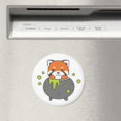 Aimant Red Panda Happy Halloween Cauldron Bat (In Situ (Lave-vaisselle))
