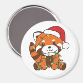 Aimant Red Panda Noël Animaux d'hiver Red Pandas Magn (Recto/Verso)