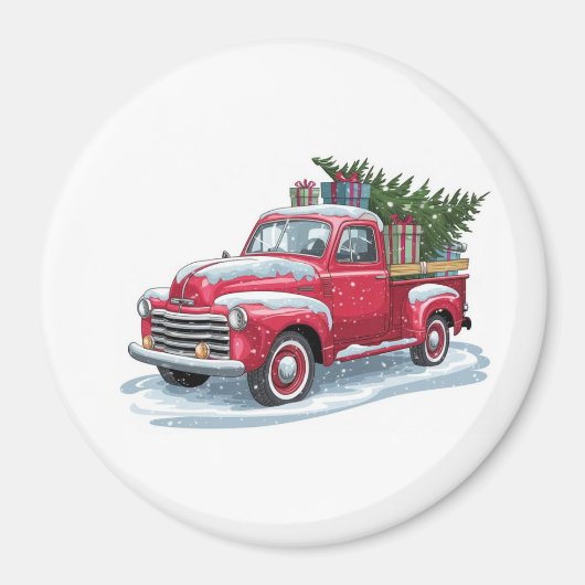 Aimant Red Pickup and Christmas Tree (Devant)