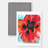 Aimant “Red Poppy No VI” , Georgia O'Keeffe,  (Recto/Verso)