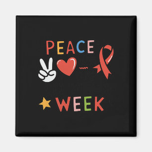 Aimant Red Ribbon Week Peace Love Cure Drug Free Say No T