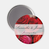 Aimant Red Rose Bouquet Mariage personnel (Recto/Verso)