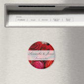 Aimant Red Rose Bouquet Mariage personnel (In Situ (Lave-vaisselle))