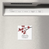 Aimant Red Simple Cherry Blossoms Enregistrer l'aimant Da (In Situ (Lave-vaisselle))