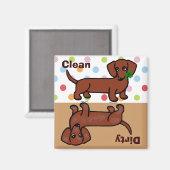 Aimant Red Smooth Dachshund 2 sale / propre (Recto/Verso)