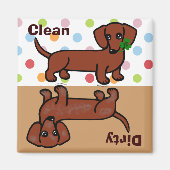 Aimant Red Smooth Dachshund 2 sale / propre (Devant)