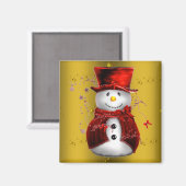 Aimant Red Snowmen en or (Recto/Verso)