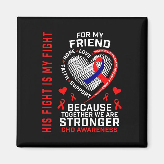 Aimant Red Son combat est mon ami de combat Chd Awareness (Devant)