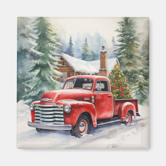 Aimant Red Truck Christmas Eve