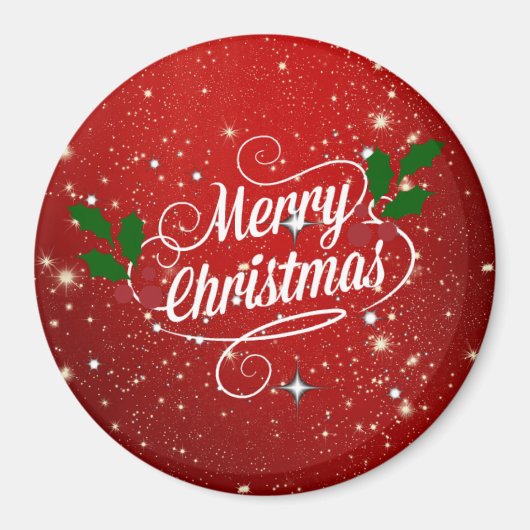 Aimant Red Twinkle Joyeux Noël, (Devant)