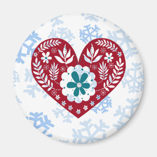 Aimant Red Vintage Heart Holiday Love