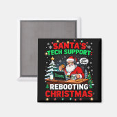 Aimant Redémarrage Drôle de Santa's Tech Support Noël Com (Recto/Verso)