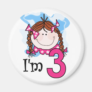 Aimant Redhead Girl I'm Three