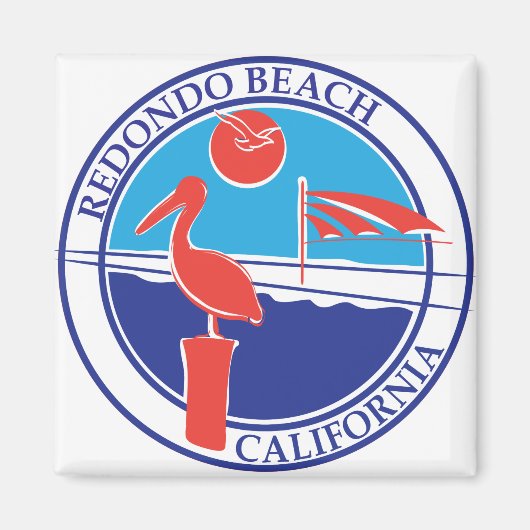 Aimant Redondo Beach Color Logo 01 (Devant)