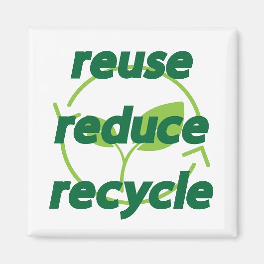 Aimant Réduire la réutilisation du recyclage (Devant)