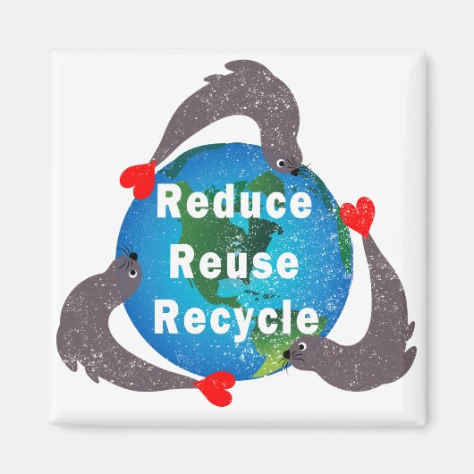 Aimant Réduire la réutilisation du recyclage (Devant)