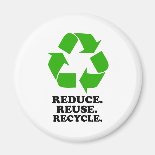 Aimant Réduire, réutiliser, recycler - Vie Verte (Devant)