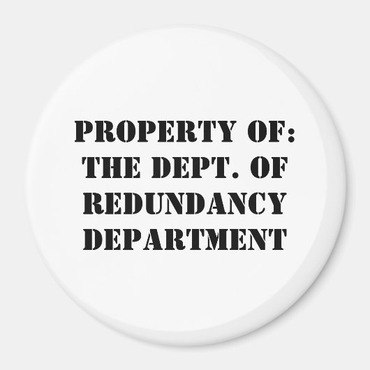 Aimant Redundance, propriété Department (Devant)