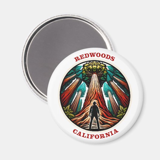 Aimant Redwoods Californie (Recto/Verso)
