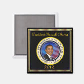 Aimant Réelection du président Obama 2012 (Recto/Verso)