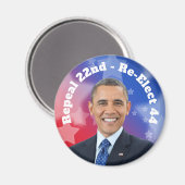 Aimant Réélire le président Obama (Recto/Verso)