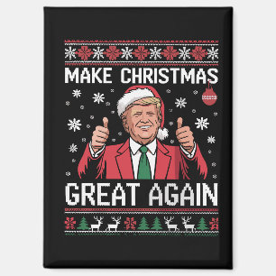 Aimant Refaire Noël Grande Encore Trump Pyjama Noël Moche