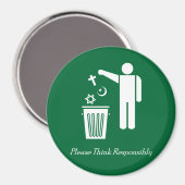 Aimant Réfléchissez de manière responsable (Recto/Verso)