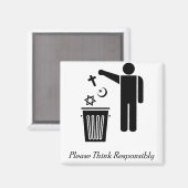 Aimant Réfléchissez de manière responsable (Recto/Verso)