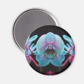 Aimant Réflection de l'orchid bleu exotic (Recto/Verso)