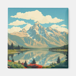 Aimant Reflet du lac Jenny Grand Teton Esthétique
