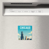 Aimant Reflets de l'horizon de Chicago (In Situ (Lave-vaisselle))