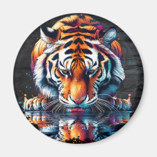Aimant Réflexion de l'eau potable tigre