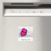 Aimant Réflexion du coeur rose sur la partition (In Situ (Lave-vaisselle))