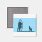 Aimant Réflexion du lion miroir de chat confiance Motivat (Recto/Verso)