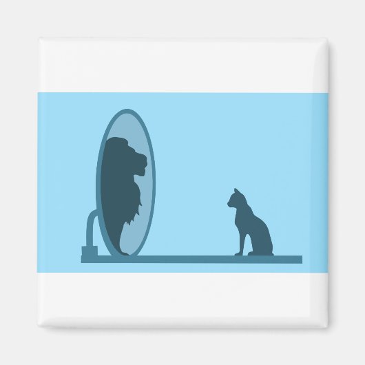 Aimant Réflexion du lion miroir de chat confiance Motivat (Devant)