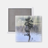 Aimant Réflexion zen - Aquarelle d'eau et d'arbre (Recto/Verso)