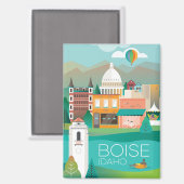 Aimant Réfrigérateur Boise, Idaho (Recto/Verso)
