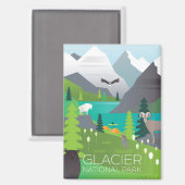 Aimant Réfrigérateur du parc national des Glaciers (Recto/Verso)