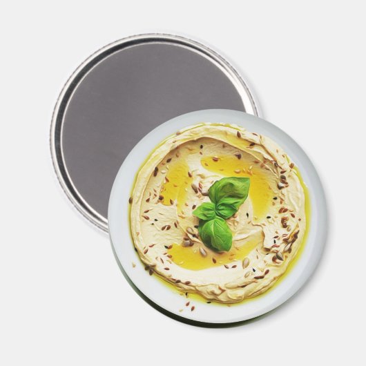 Aimant Réfrigérateur Hummus Cute (Recto/Verso)