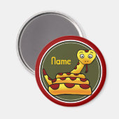 Aimant Réfrigérateur, Nom Modèle, Cute Snake (Recto/Verso)