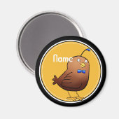 Aimant Réfrigérateur, Nom Modèle, Quail mignonne (Recto/Verso)